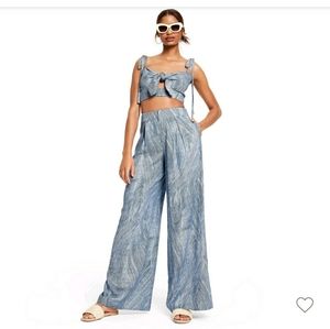 Fe Noel x Target Women's Fine Line Print Wide-Leg Pants